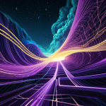 **"A vibrant, abstract visualization of Big Data as an expansive, dynamic current of information, transitioning into structured, harmonious patterns. Ethereal, glowing lines and nodes, symbolizing Machine Learning algorithms, orchestrate this data, transforming chaos into insightful 'melodies.' The scene subtly incorporates elements of cloud infrastructure, emphasizing the journey from raw information to valuable knowledge. Futuristic, flowing motion, with a rich palette of deep blues, purples, and greens, accented by bright gold and silver."**