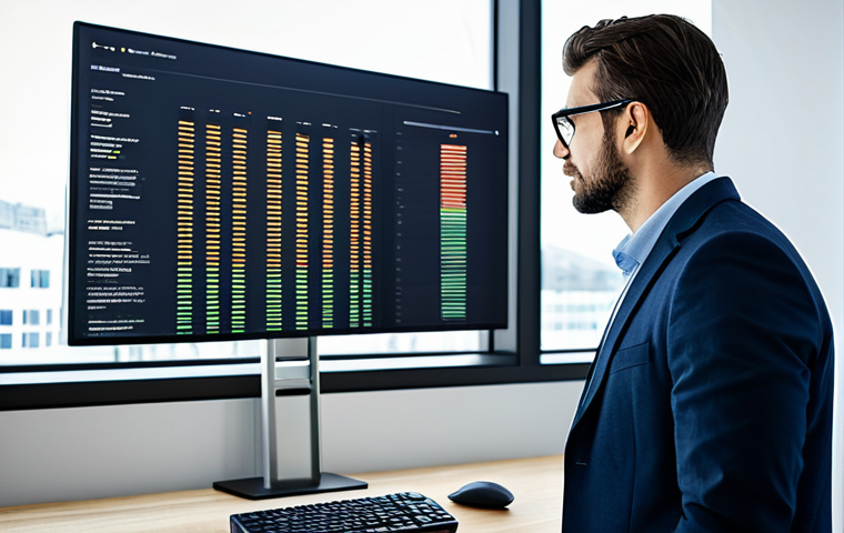 빅데이터 기술자의 글로벌 이직 사례 - **Professional Data Scientist:** A professional data scientist in a modern office setting, analyzing...