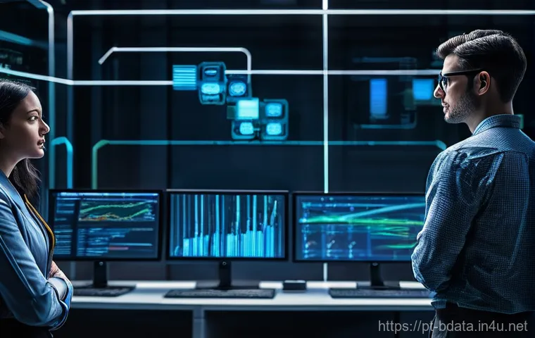 빅데이터 기술자와 다양한 데이터베이스 비교 - **Prompt 1: The Data Architect's Dilemma**
    A highly detailed, realistic illustration depicting a...