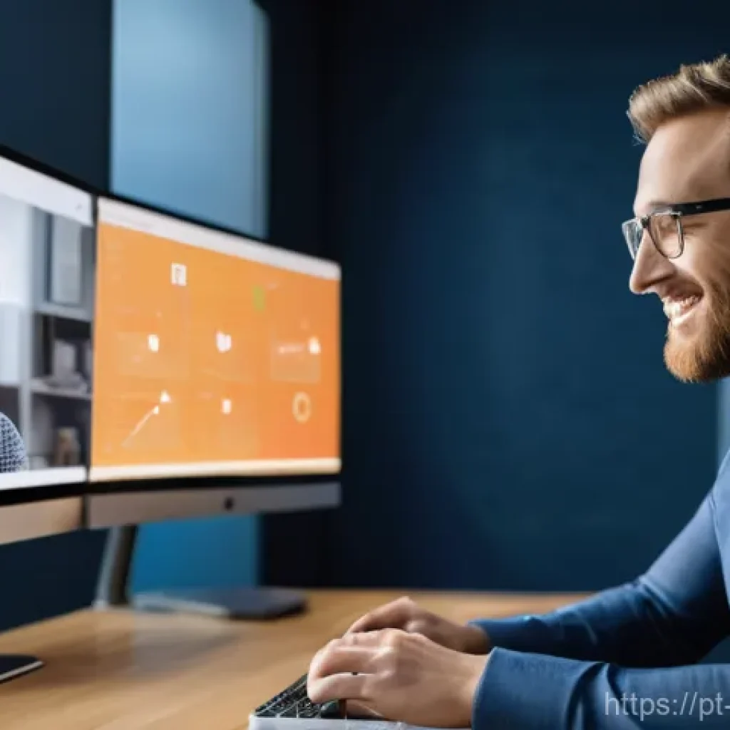 빅데이터 기술자의 글로벌 직무 확장 기회 - A young data professional, around 30s, appears focused and dynamic, working remotely from a modern, ...