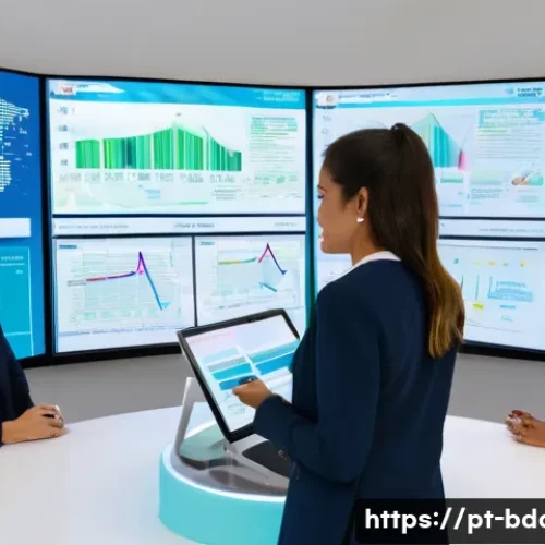 Home 31 빅데이터 실무에서 사용되는 코드 예시 - **Prompt:** A dynamic and insightful scene set in a bright, modern office overlooking the iconic Sug...