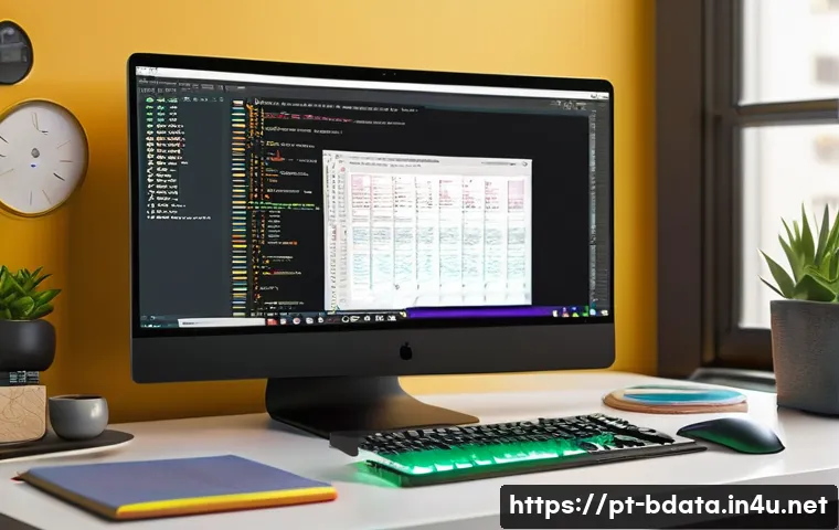빅데이터 기술자의 Python 활용 팁 - A modern data scientist&rsquo;s workspace featuring dual monitors displaying colorful Pandas DataFrame tab...