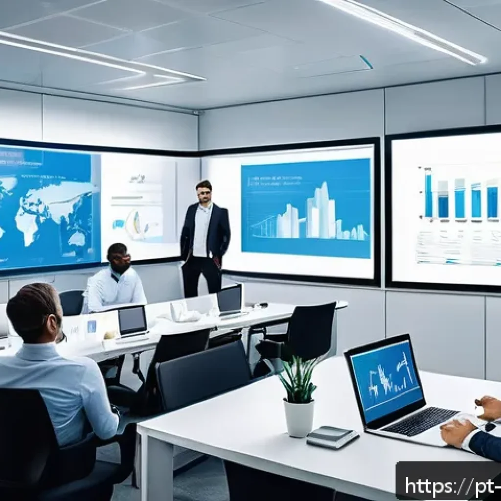 빅데이터 프로젝트 실패 사례와 교훈 - A modern corporate office environment showing a diverse team of business professionals and IT specia...