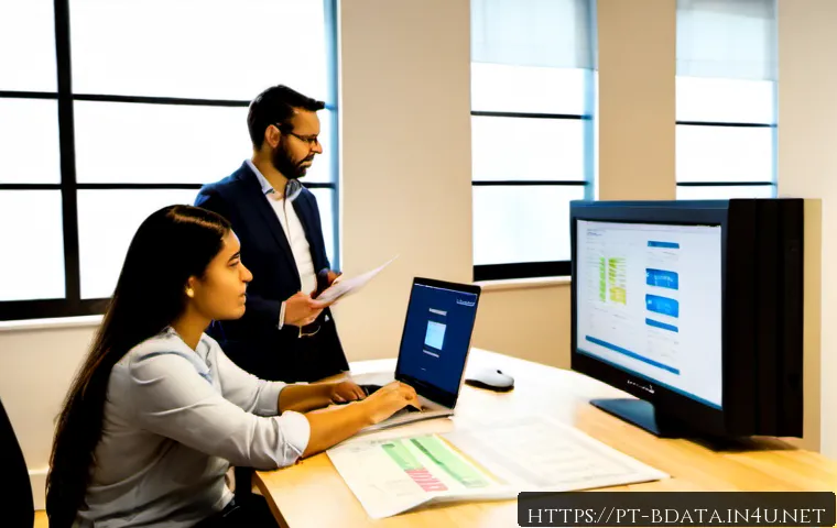 Home 30 빅데이터 기술자 직군별 연봉 비교 - Photorealistic modern Lisbon technology office, diverse Portuguese data professionals representing d...